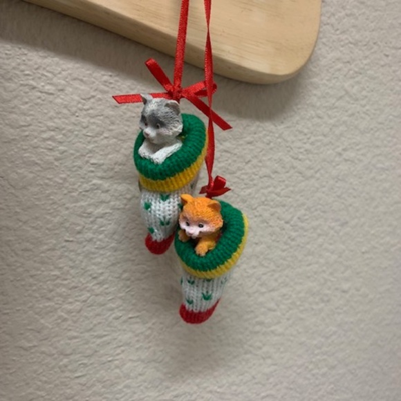 Two Cute Kitties in Christmas Stocking Ornament for the Cat Lover - Picture 2 of 6